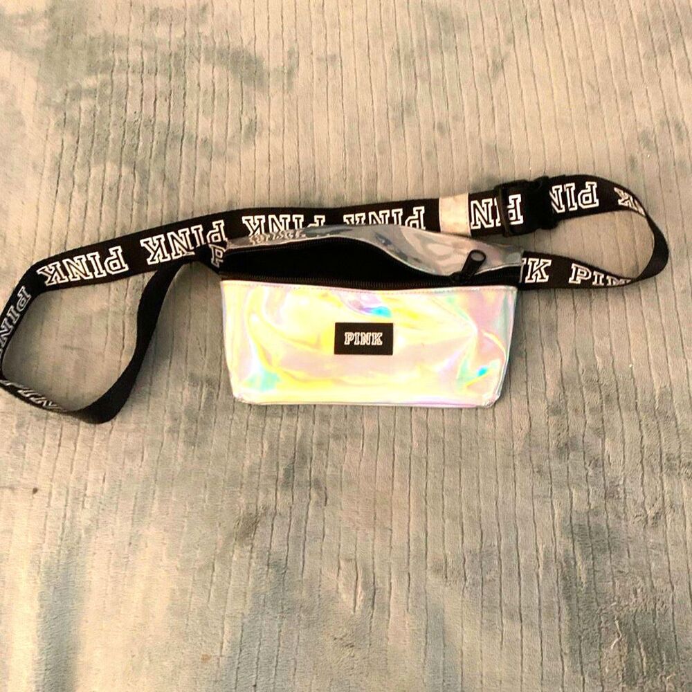 Victoriaβsβ―Secretβ―PINKβ―Holographicβ―Fannyβ―Pack β Iridescentβ―/β―Blackβ―Strap